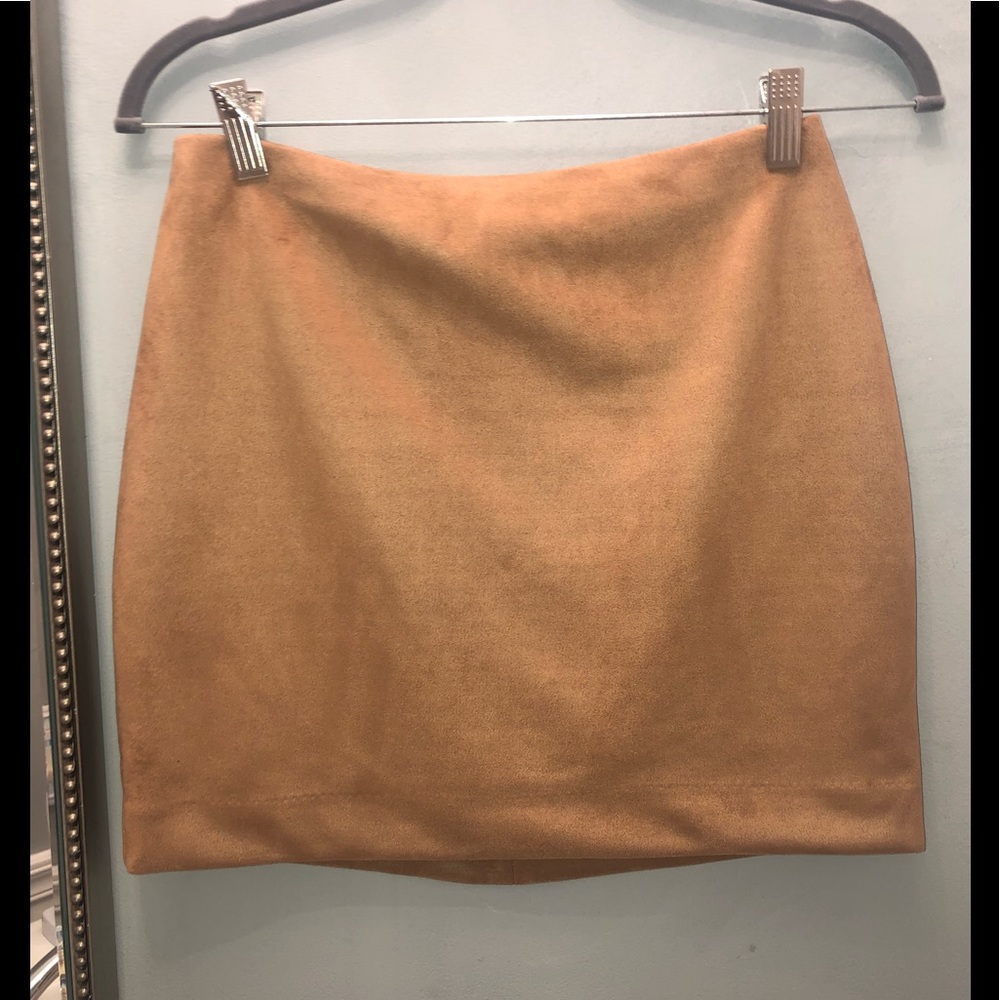 Tan Faux Suede Express skirt